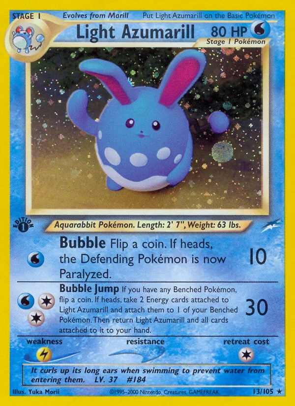 Light Azumarill Pokemon card