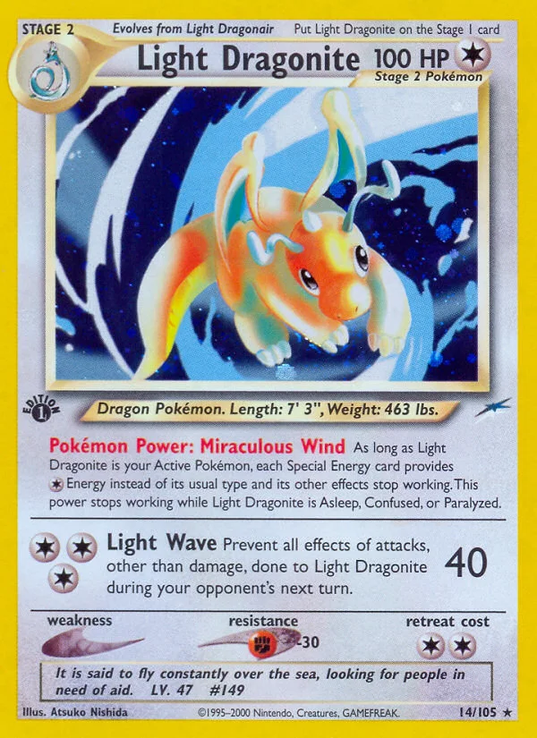 Light Dragonite Pokemon card