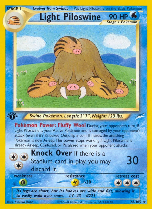 Light Piloswine Pokemon card