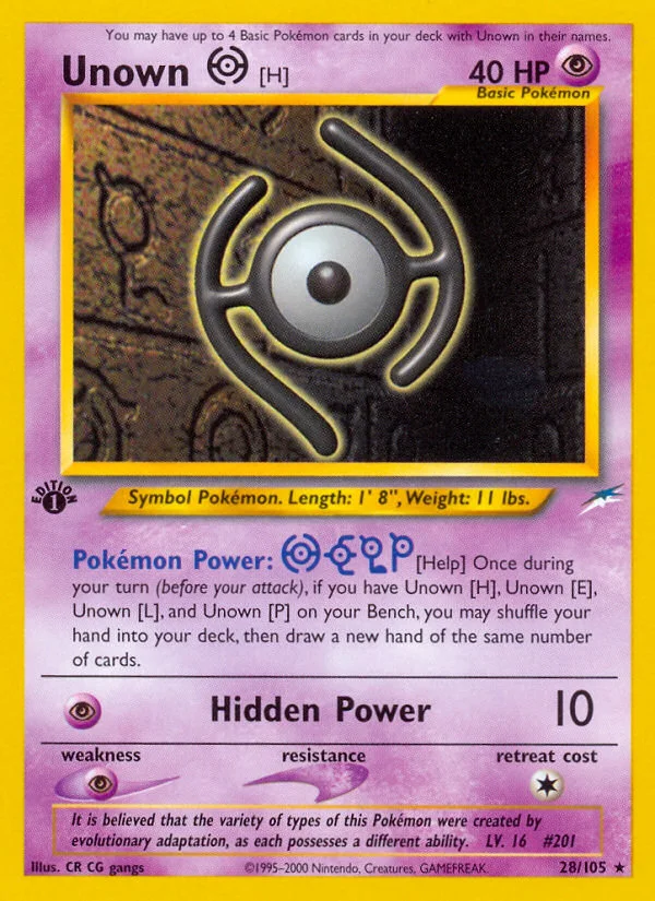 Unown [H] Pokemon card
