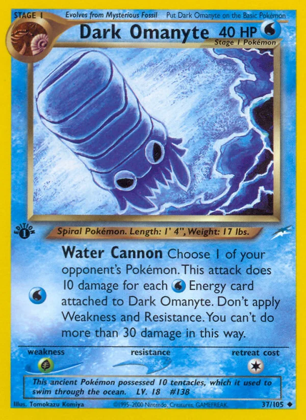 Dark Omanyte Pokemon card