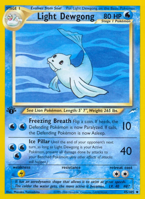 Light Dewgong Pokemon card