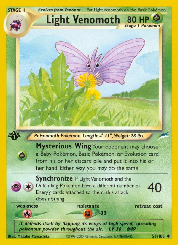 Light Venomoth Pokemon card