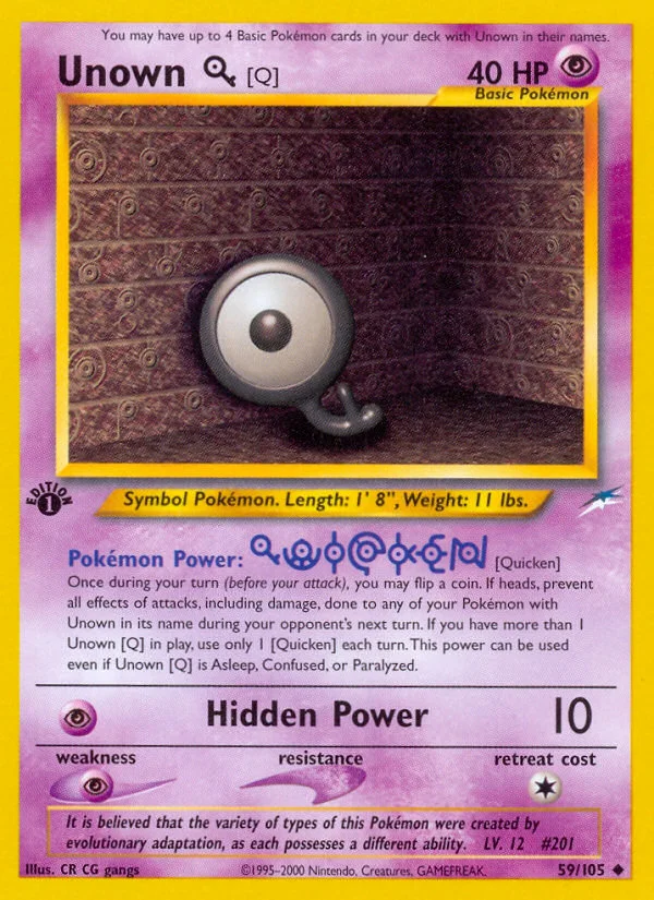 Unown [Q] Pokemon card
