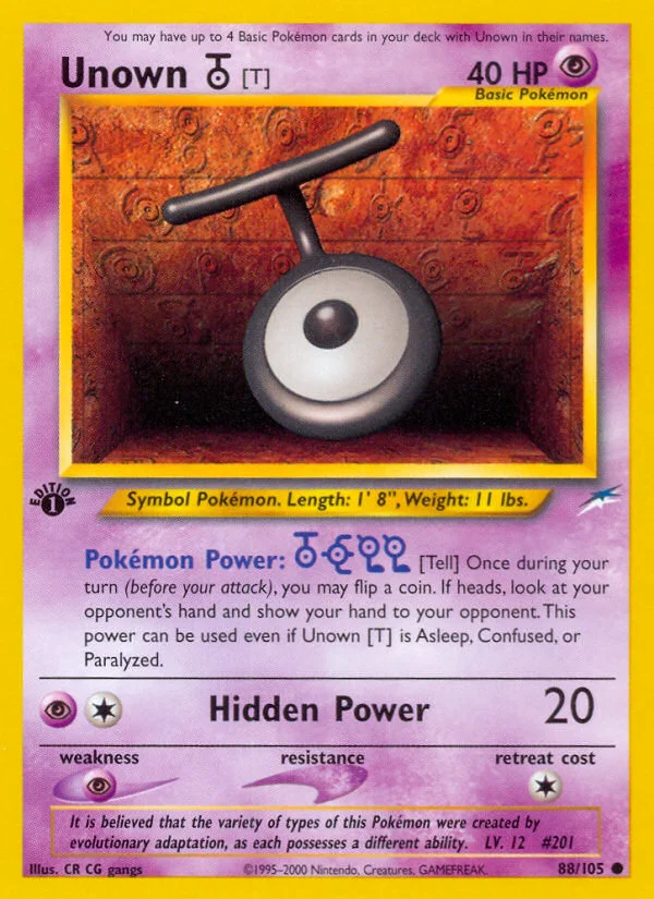 Unown [T] Pokemon card
