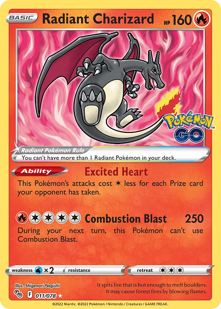 Radiant Charizard Pokemon card