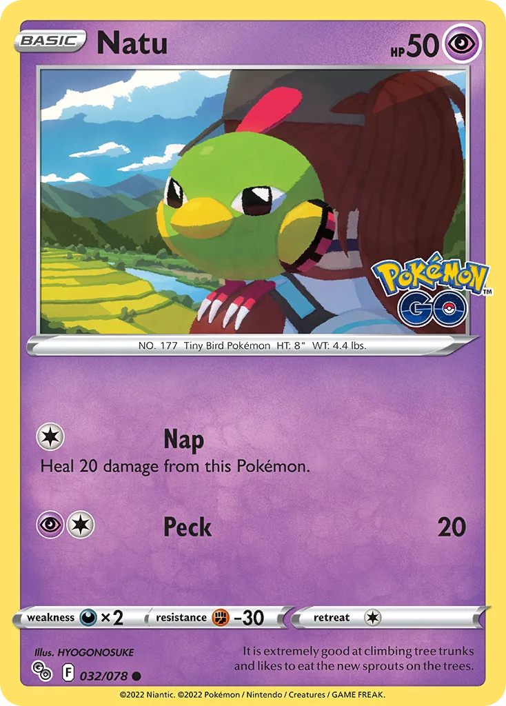 Natu Pokemon card
