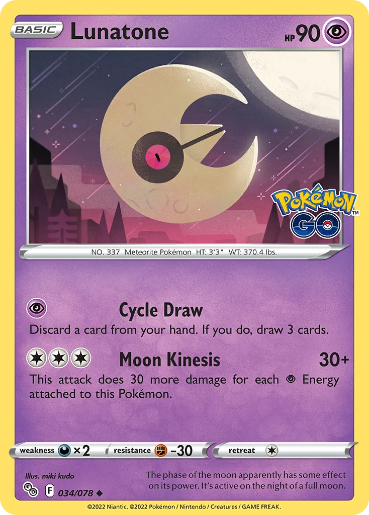 Lunatone Pokemon card