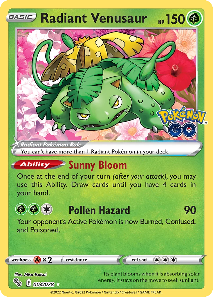 Radiant Venusaur Pokemon card