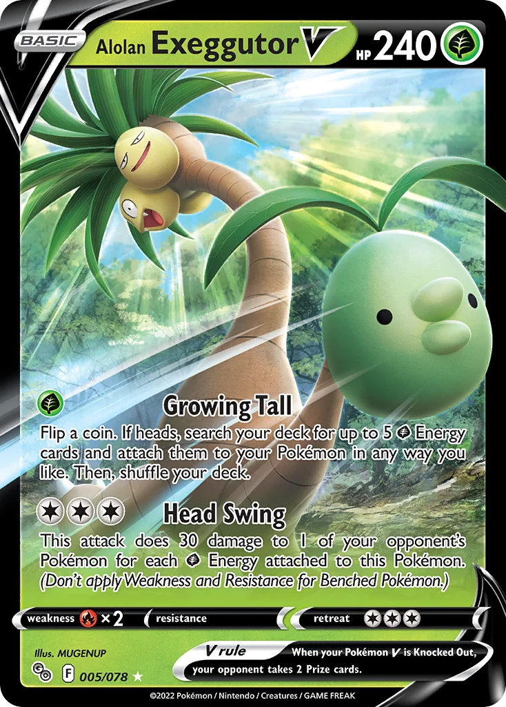 Alolan Exeggutor V Pokemon card