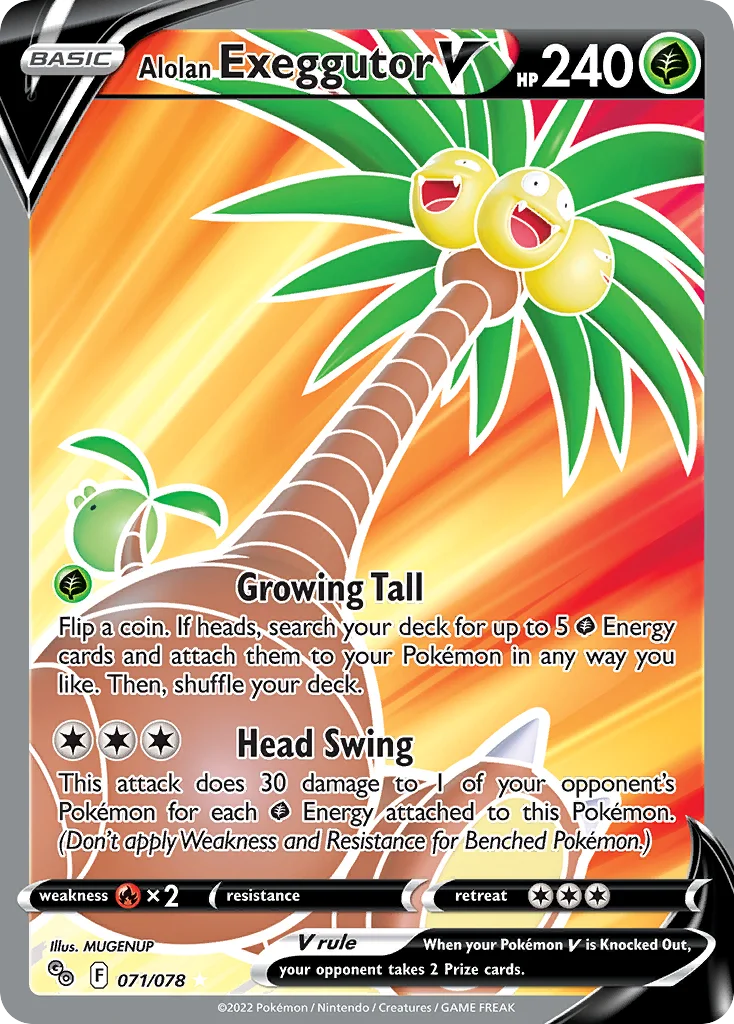 Alolan Exeggutor V Pokemon card