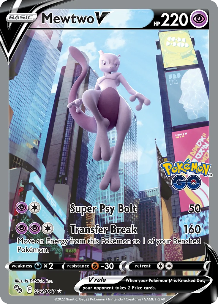 Mewtwo V Pokemon card