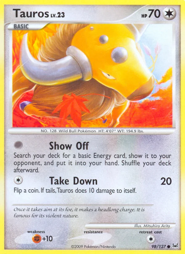 Tauros Pokemon card