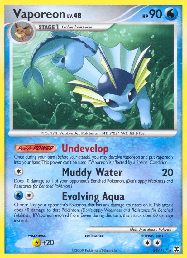 Vaporeon Pokemon card