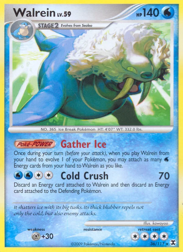 Walrein Pokemon card