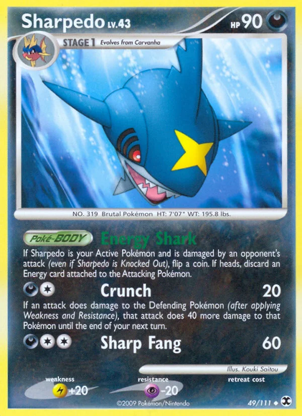 Sharpedo Pokemon card