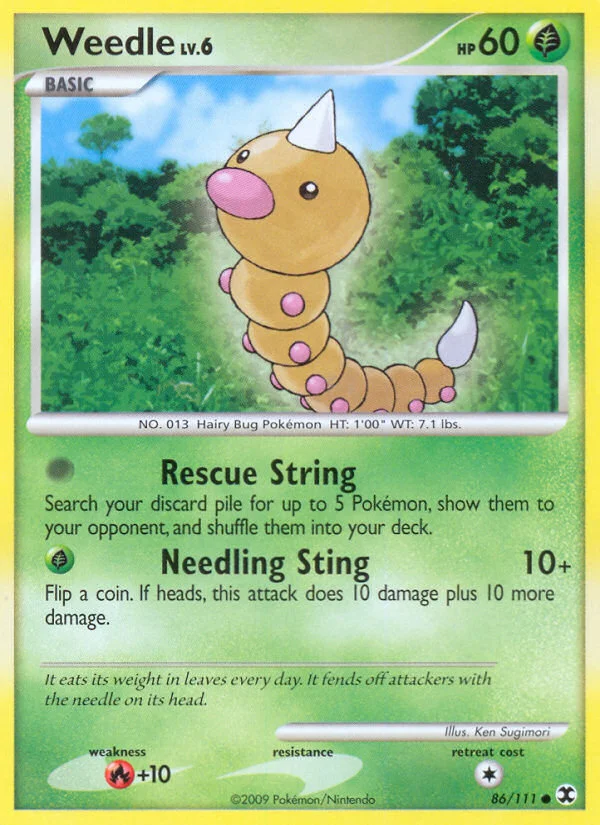 Weedle Pokemon card