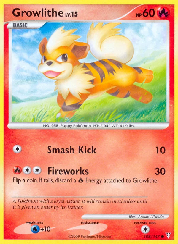 Growlithe Pokemon card
