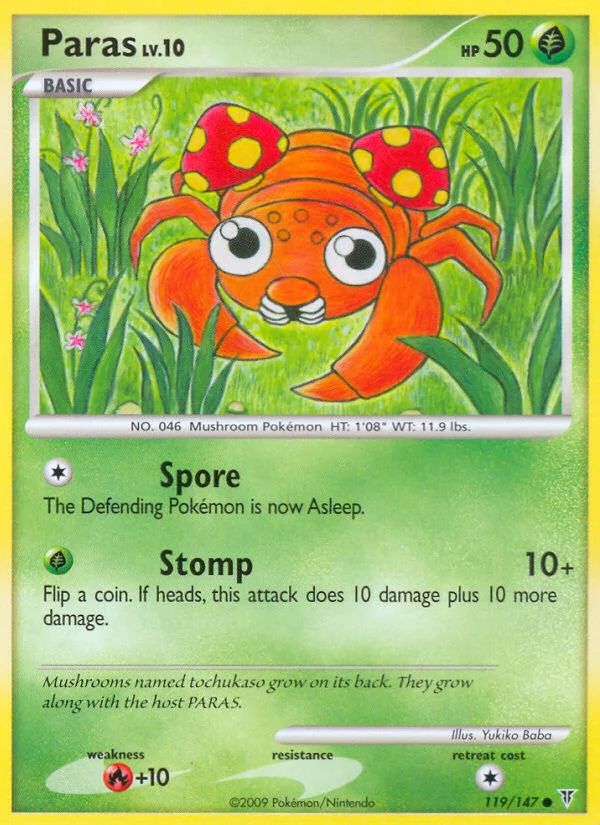 Paras Pokemon card