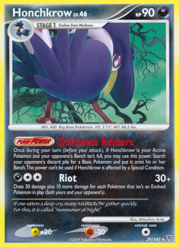 Honchkrow Pokemon card