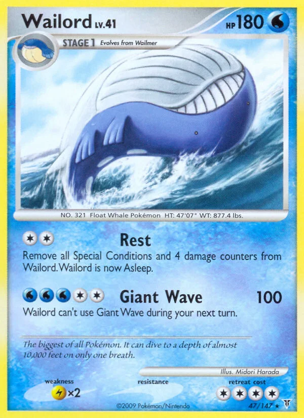 Wailord Pokemon card