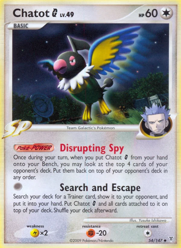 Chatot G Pokemon card