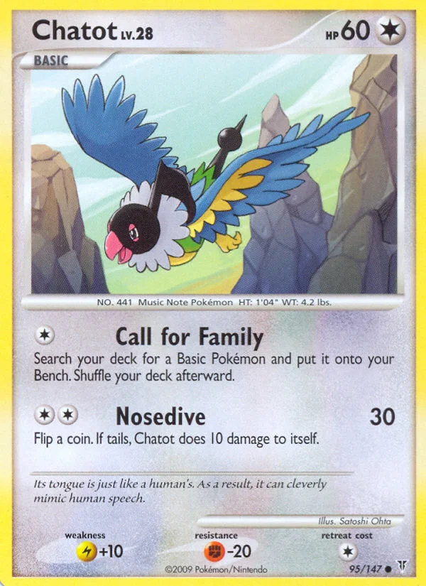 Chatot Pokemon card