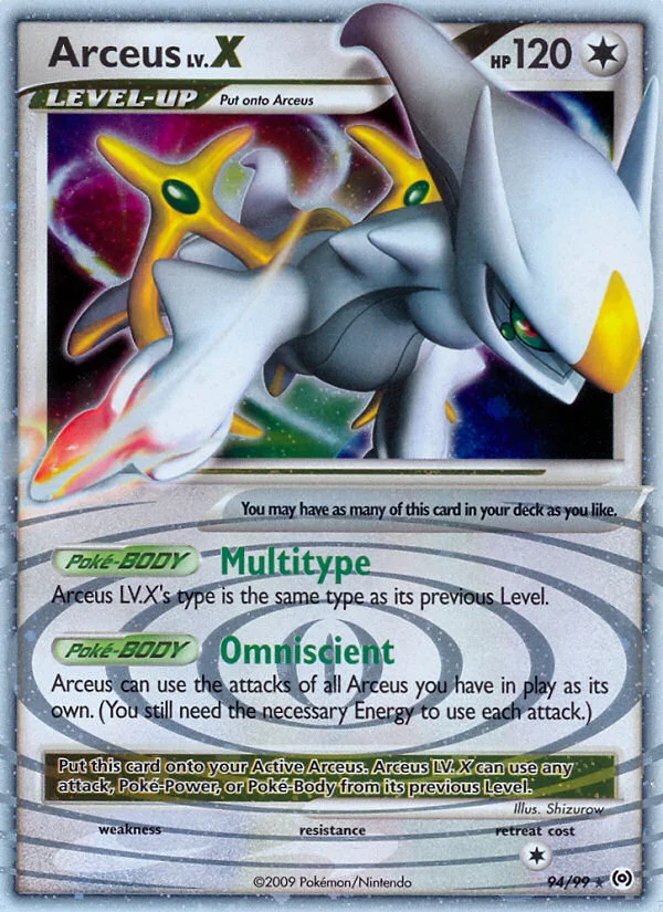 Arceus LV.X Pokemon card