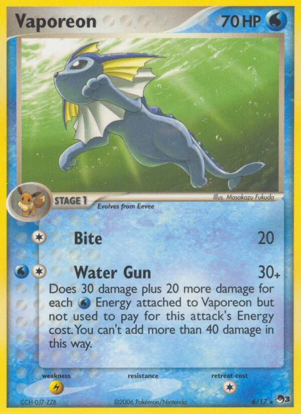 Vaporeon Pokemon card