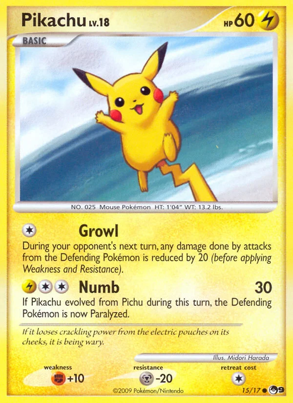 Pikachu Pokemon card