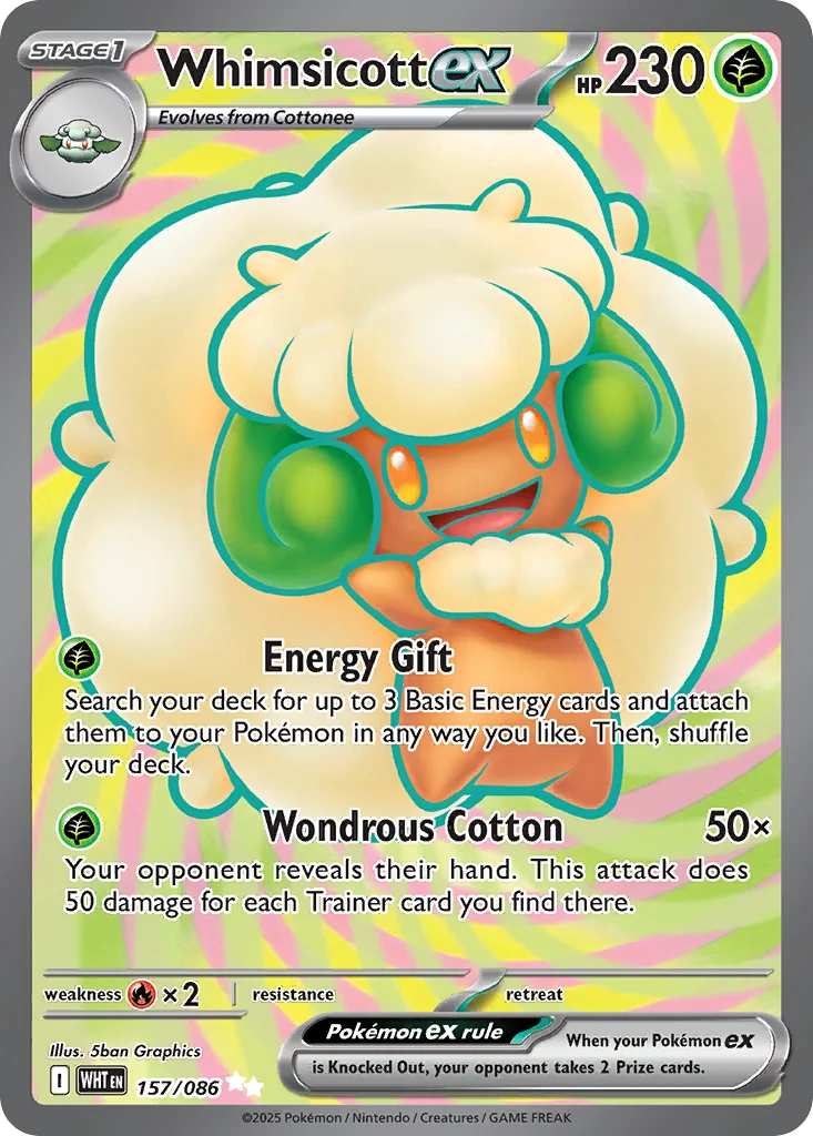 Whimsicott ex Pokemon card