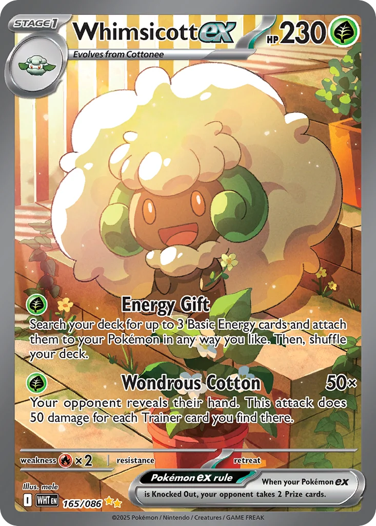 Whimsicott ex Pokemon card