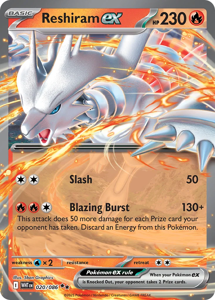 Reshiram ex Pokemon card