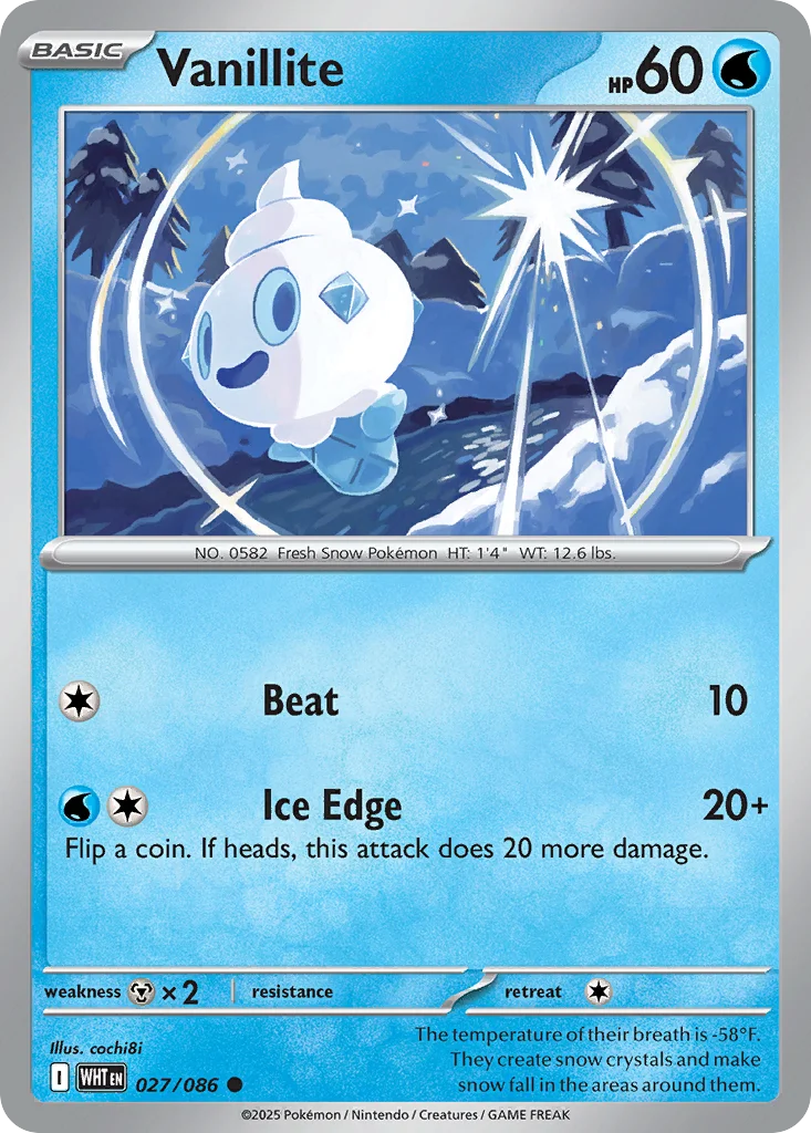 Vanillite Pokemon card