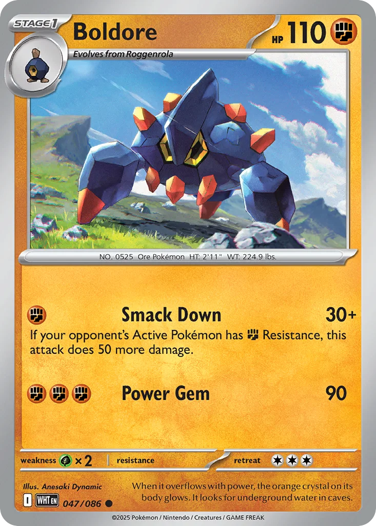 Boldore Pokemon card