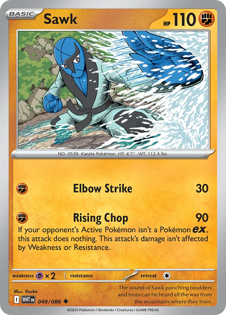 Sawk Pokemon card
