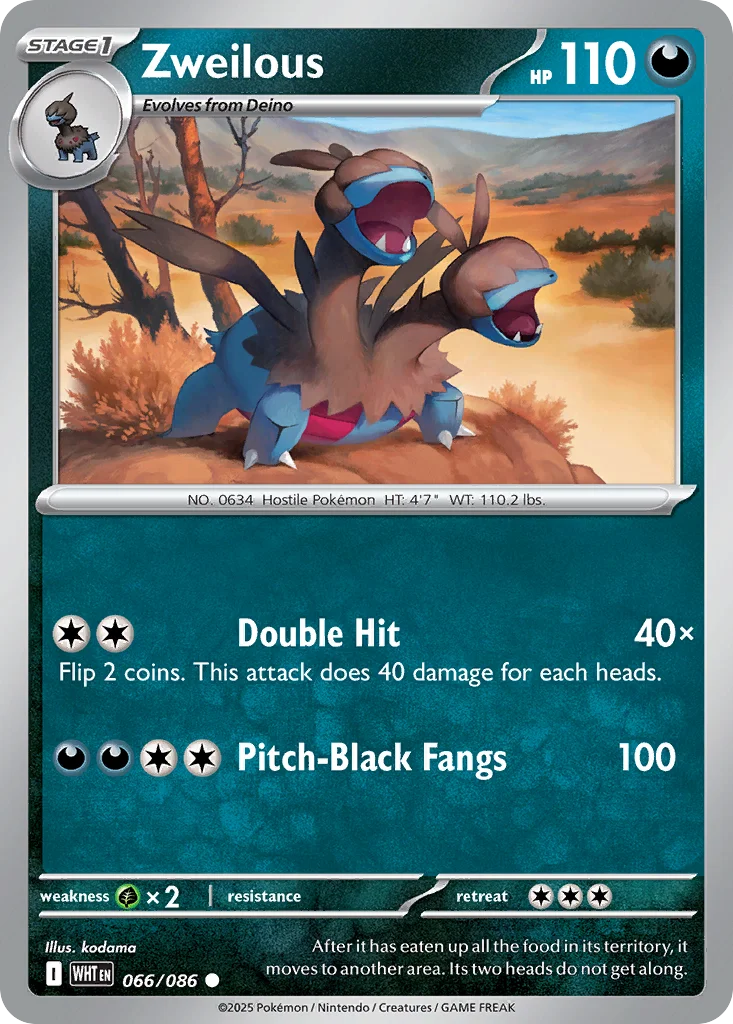 Zweilous Pokemon card
