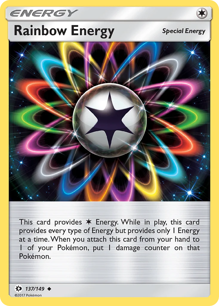 Rainbow Energy Pokemon card