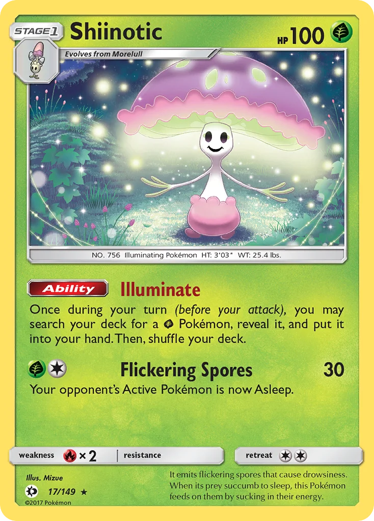 Shiinotic Pokemon card