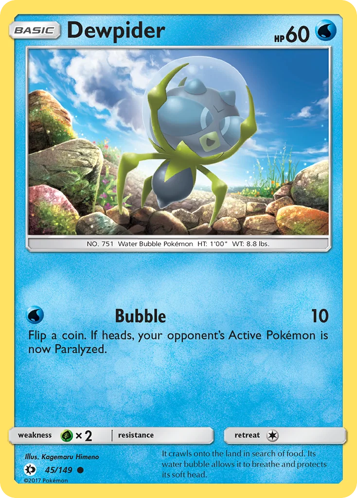Dewpider Pokemon card