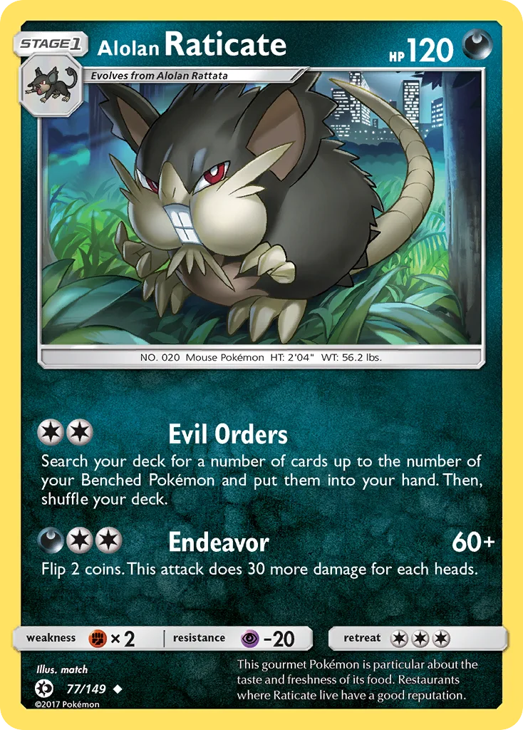 Alolan Raticate Pokemon card