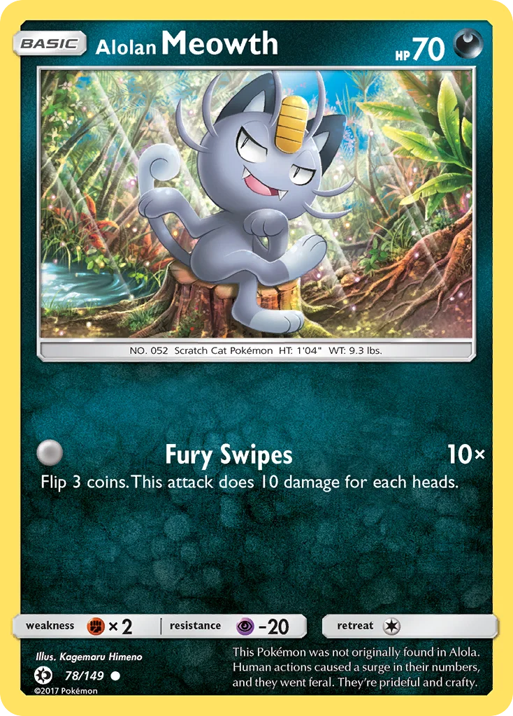 Alolan Meowth Pokemon card