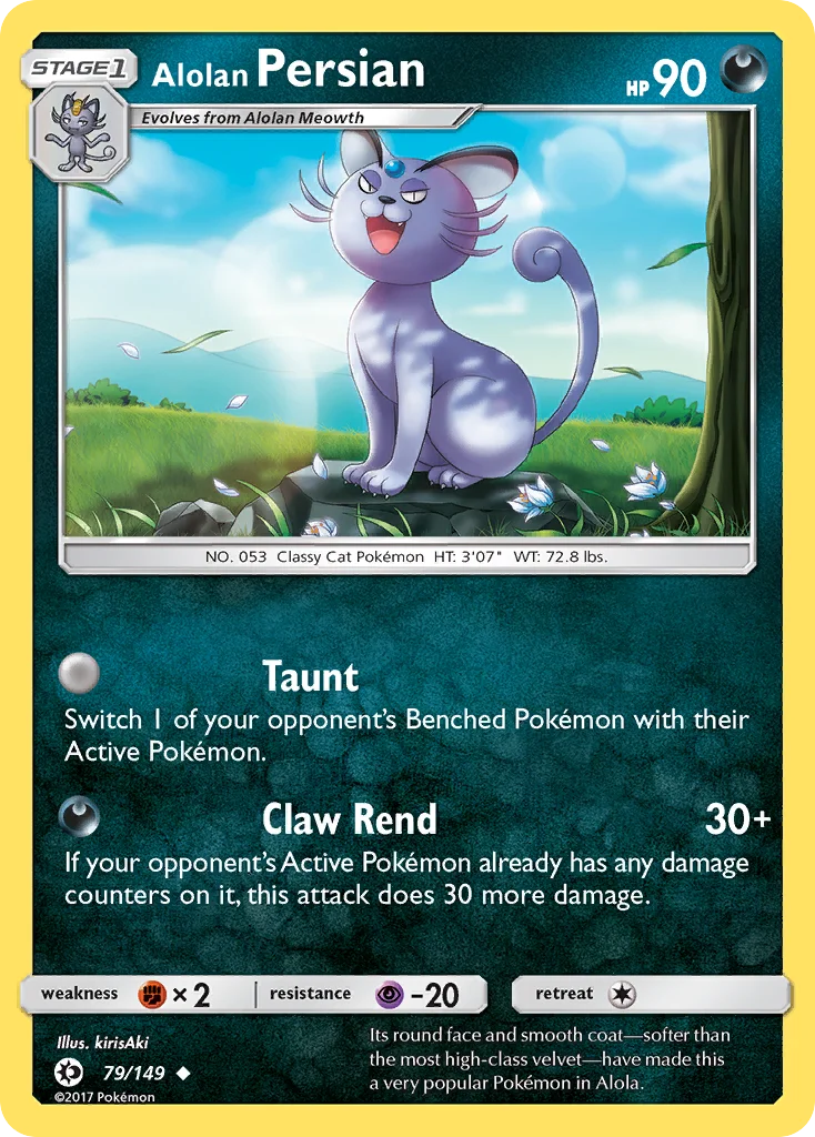 Alolan Persian Pokemon card