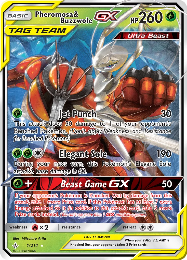 Pheromosa & Buzzwole-GX Pokemon card