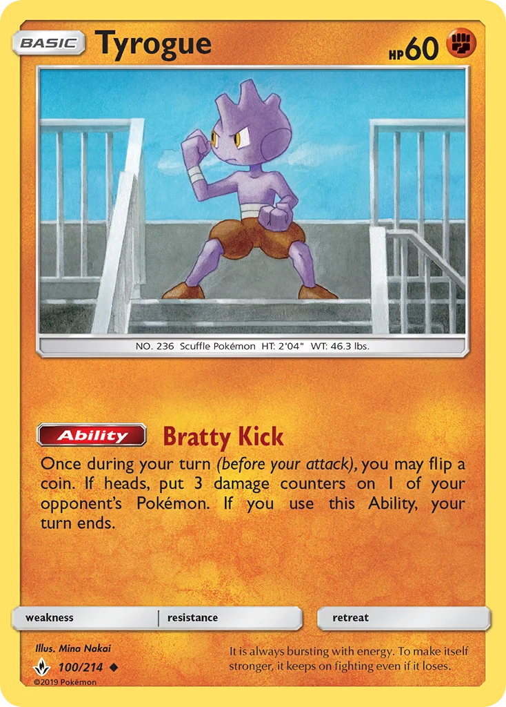 Tyrogue Pokemon card
