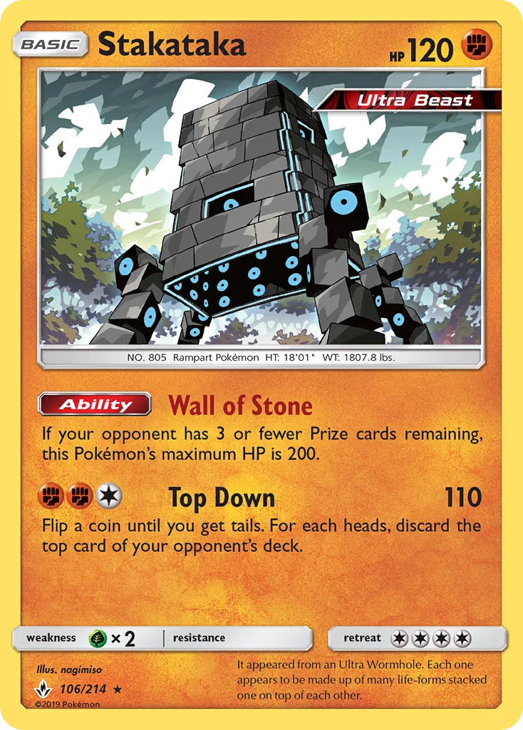 Stakataka Pokemon card