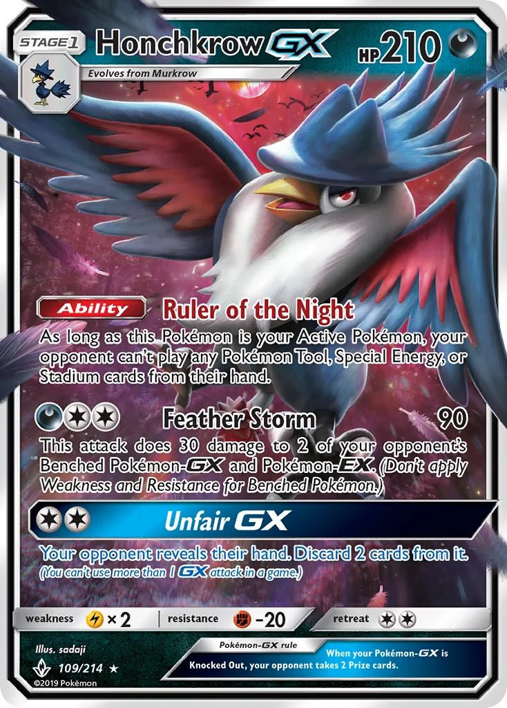 Honchkrow-GX Pokemon card