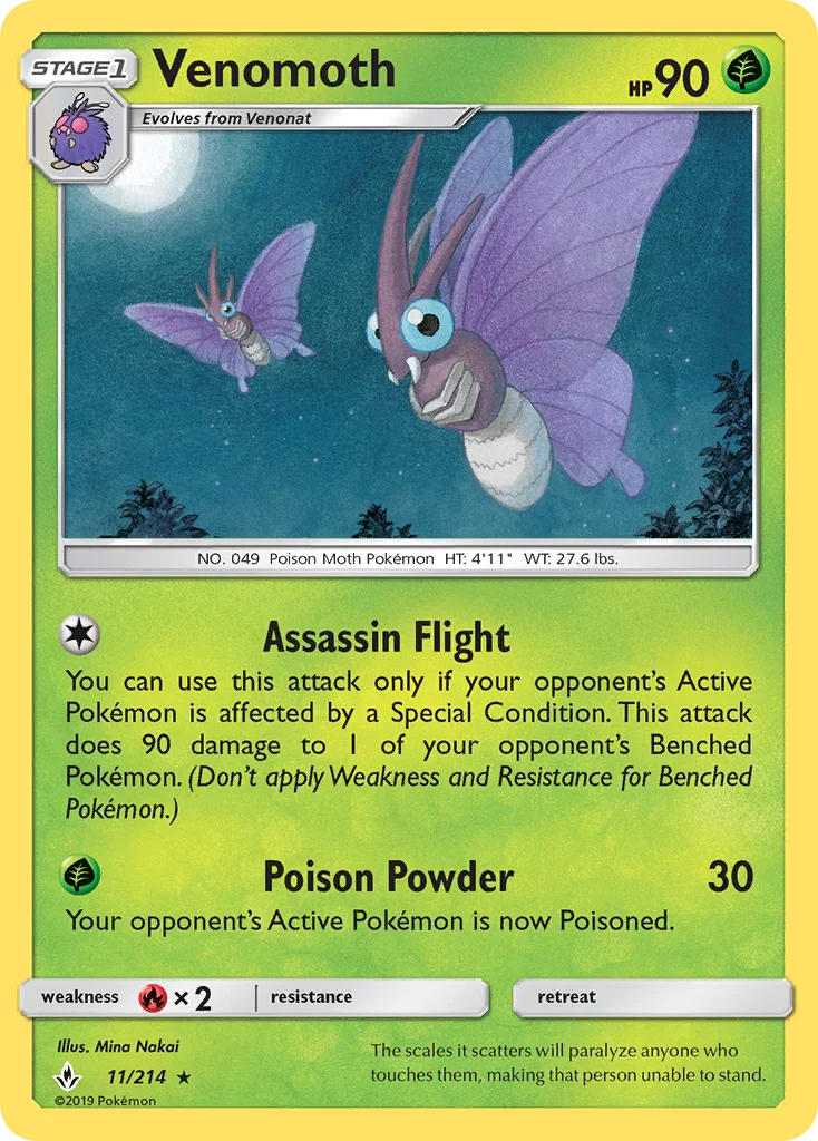 Venomoth Pokemon card
