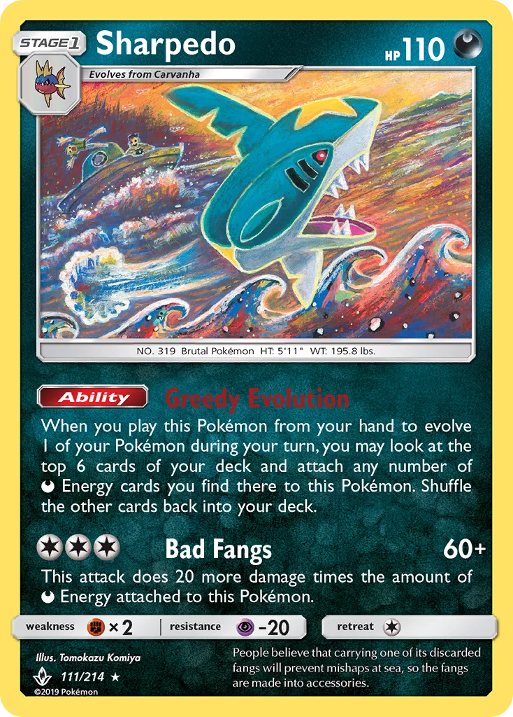 Sharpedo Pokemon card