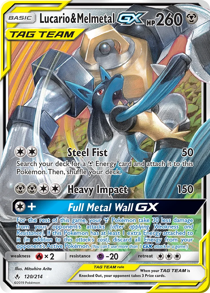 Lucario & Melmetal-GX Pokemon card